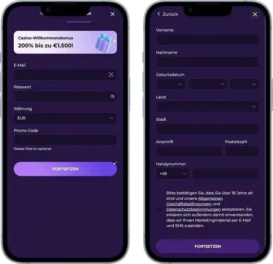 Astrozino Casino: Login und Registrierung